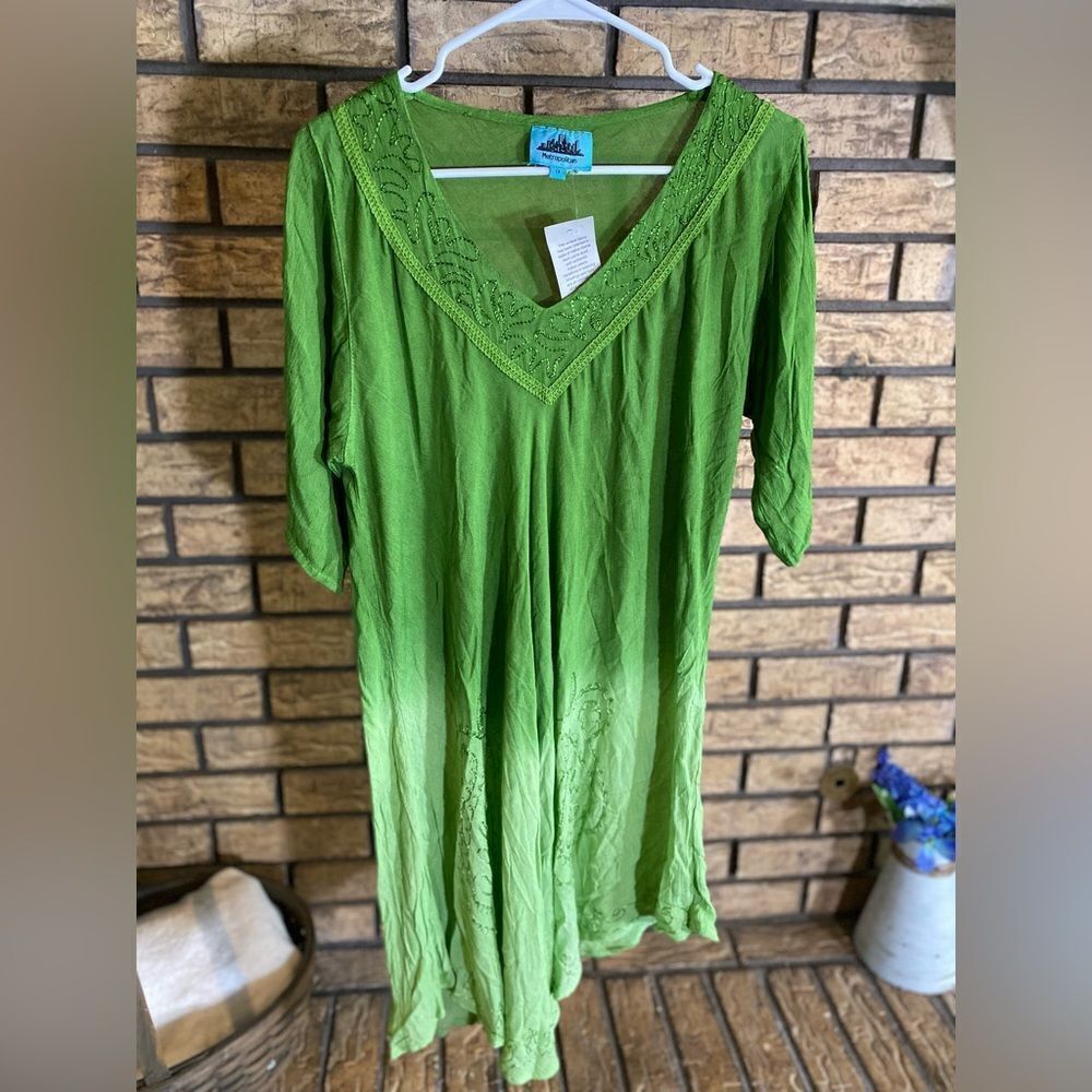 Metropolitan ombré green dress‎